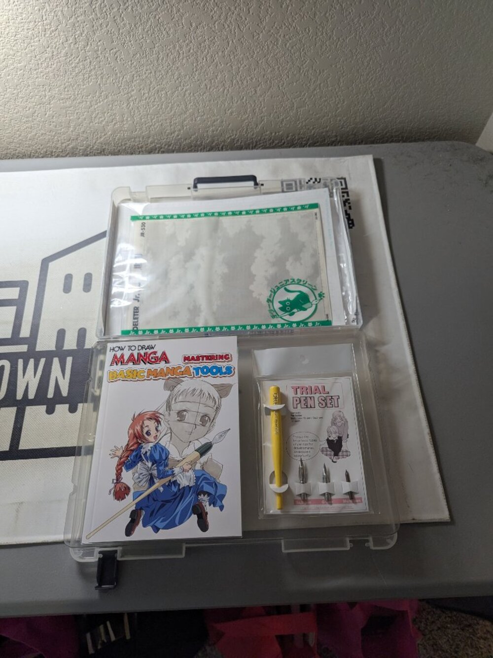 Vintage How To Draw Manga Deluxe Official Kit Art Set Case Book & Pen Nibs RARE